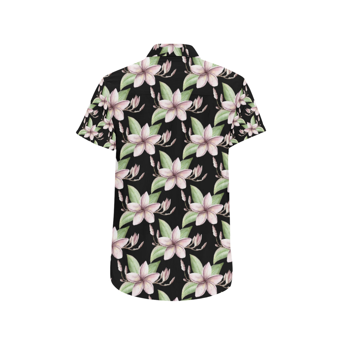 Plumeria Pattern Print Design PM02 Men's Short Sleeve Button Up Shirt