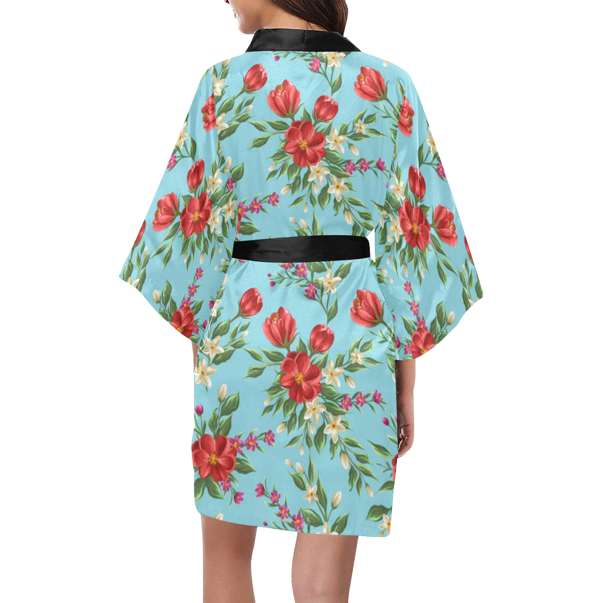 Summer Floral Pattern Print Design SF011 Women Kimono Robe