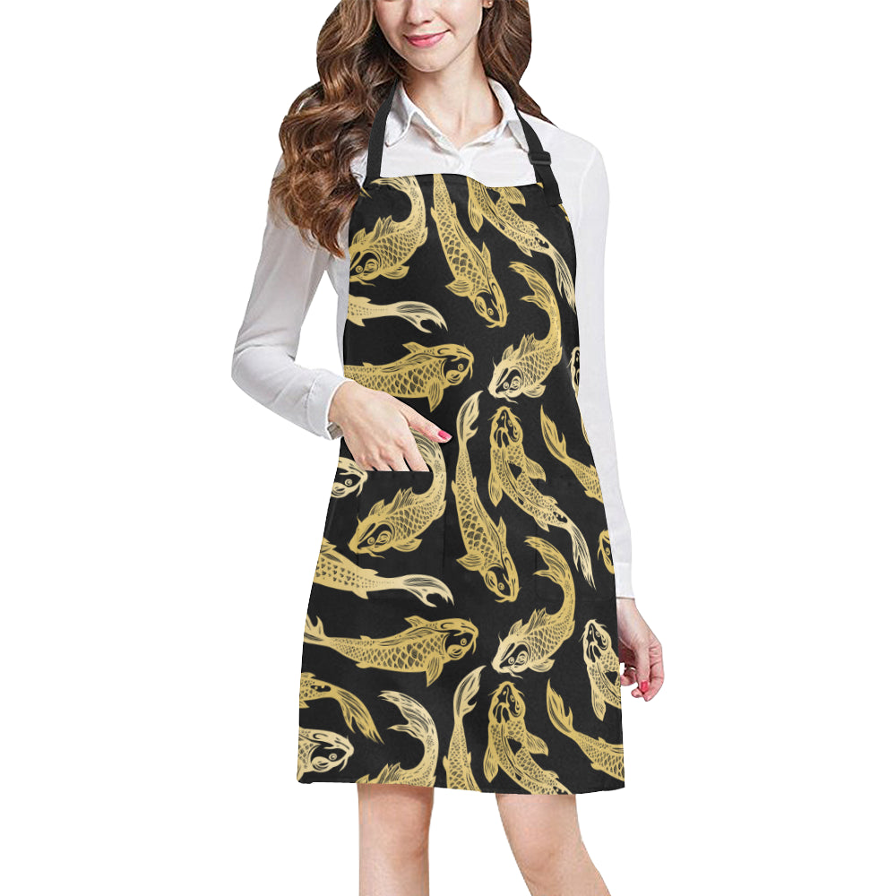 KOI Fish Pattern Print Design 03 Apron with Pocket
