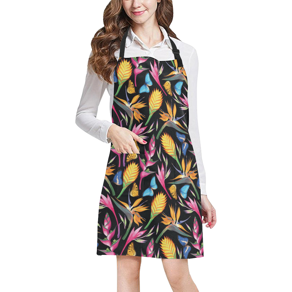 Tropical Flower Pattern Print Design TF016 Apron with Pocket