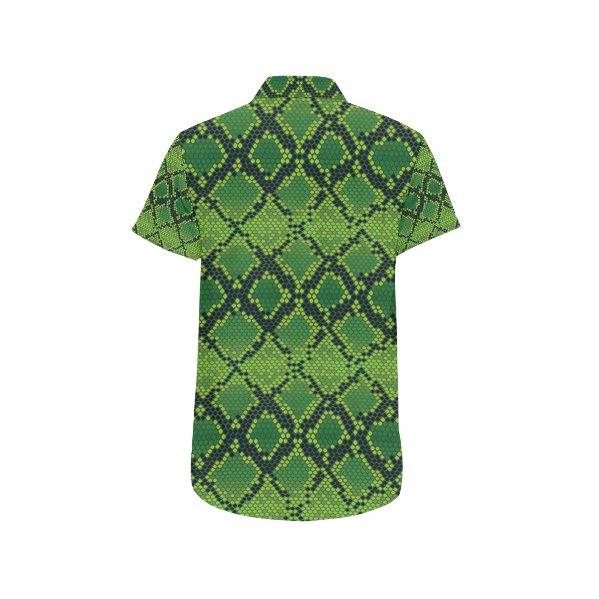 Python Green Pattern Print Design A01 Men's Short Sleeve Button Up Shirt