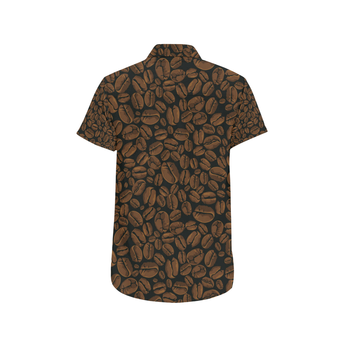 Coffee Pattern Print Design 01 Men's Short Sleeve Button Up Shirt
