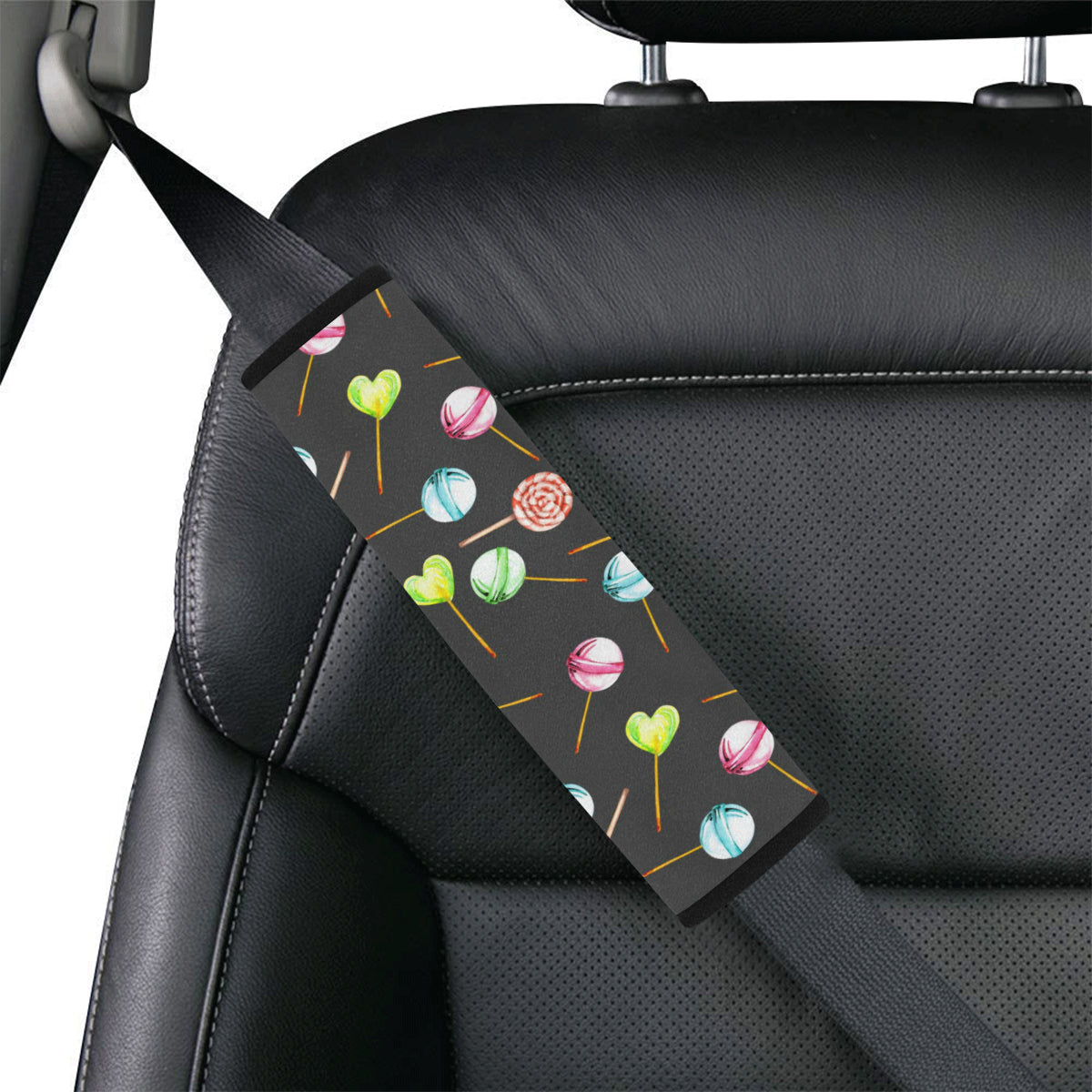 Lollipop Pattern Print Design LL02 Car Seat Belt Cover