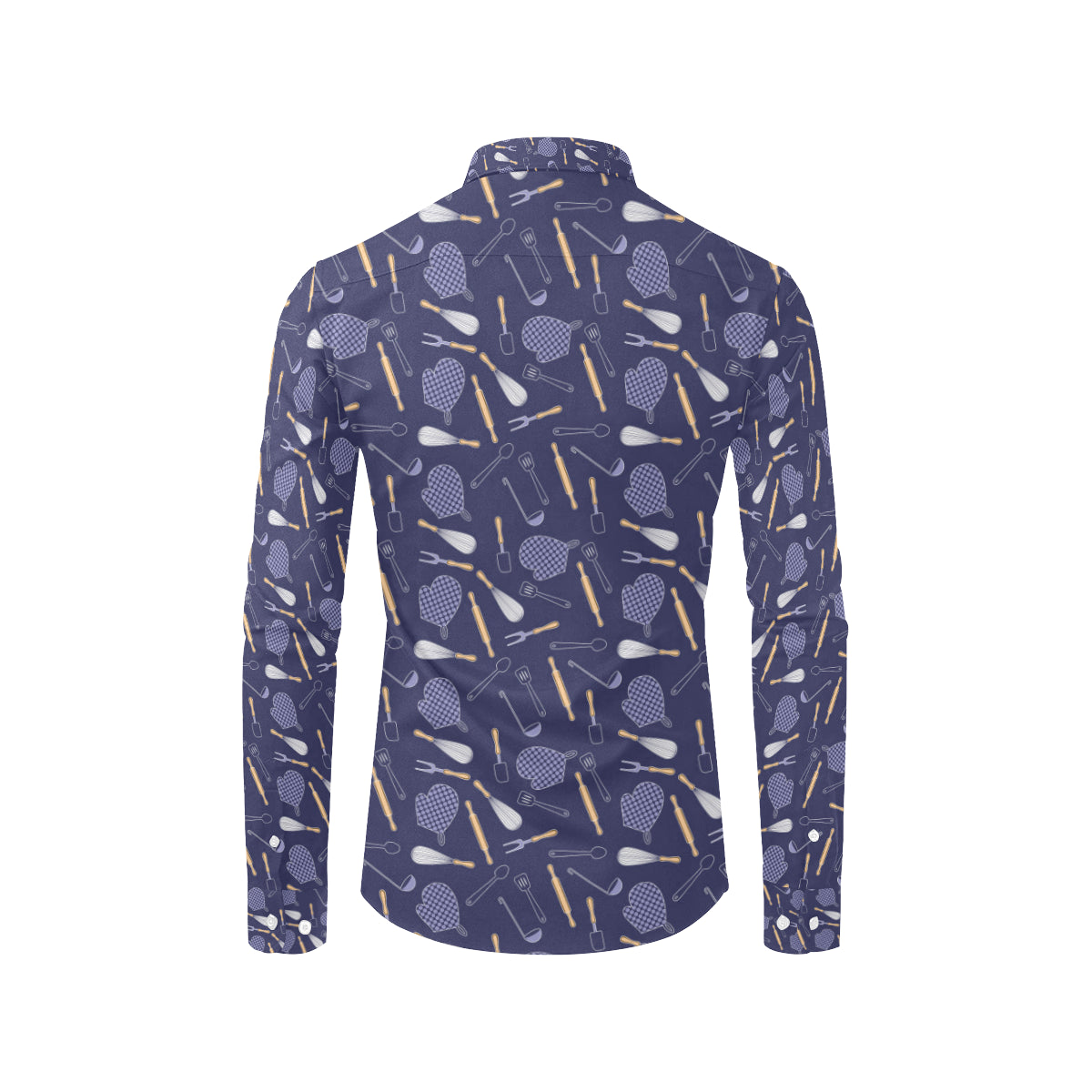 Cooking Kitchen Tools Pattern Print Design 04 Men's Long Sleeve Shirt