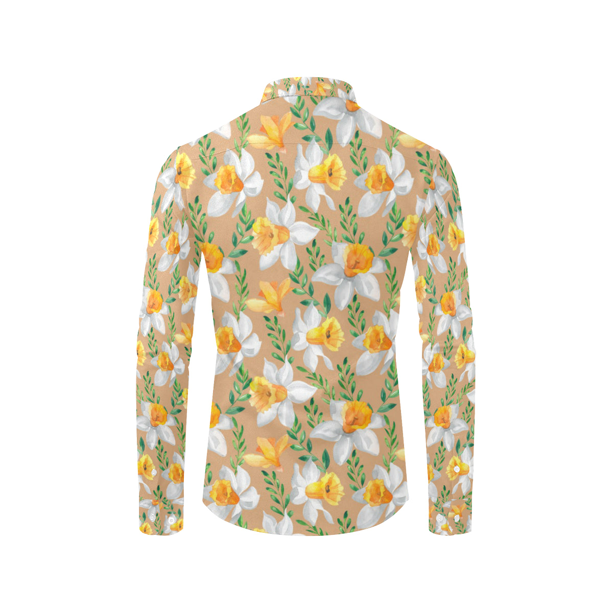Daffodils Pattern Print Design DF04 Men's Long Sleeve Shirt