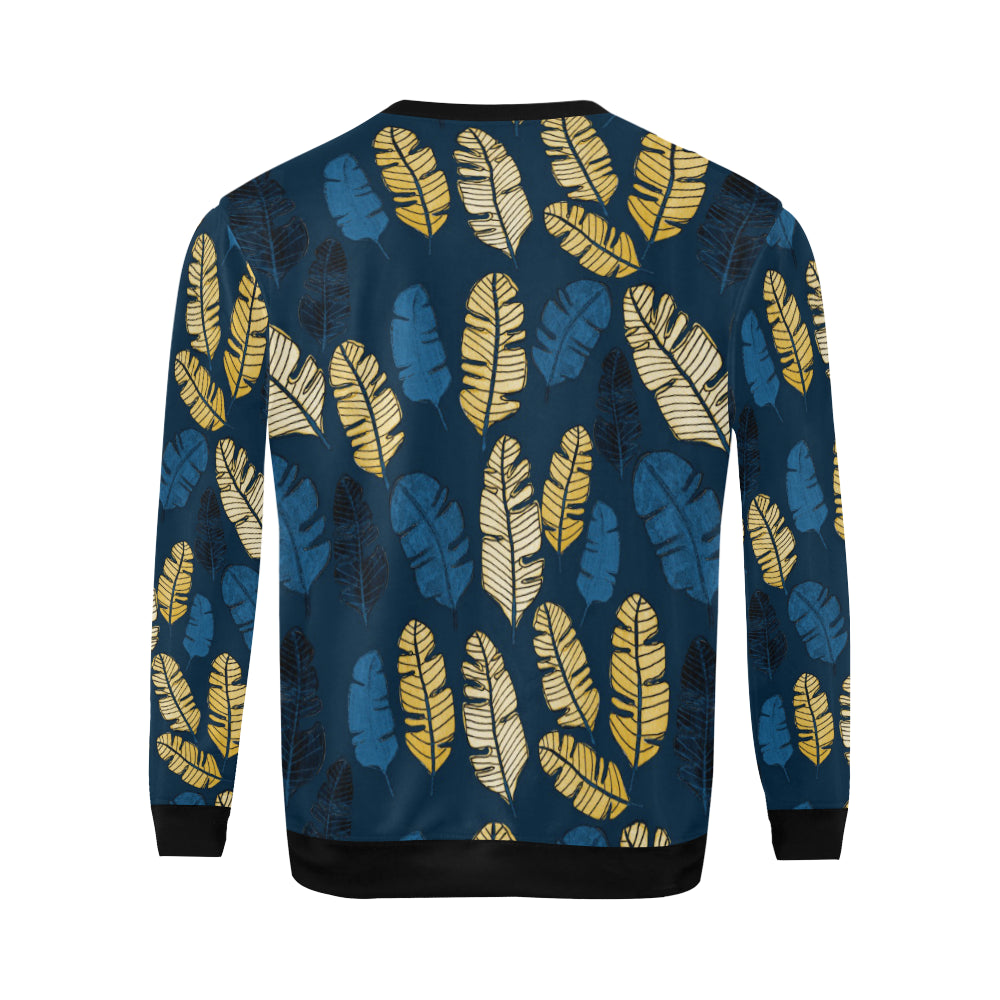 Banana Leaf Pattern Print Design BL09 Men Long Sleeve Sweatshirt