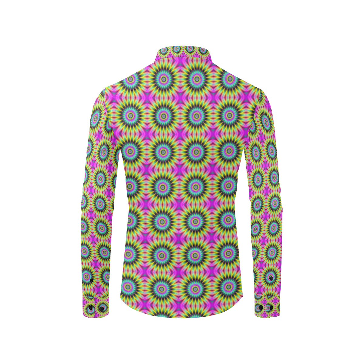 Optical illusion Flower Rainbow Style Men's Long Sleeve Shirt