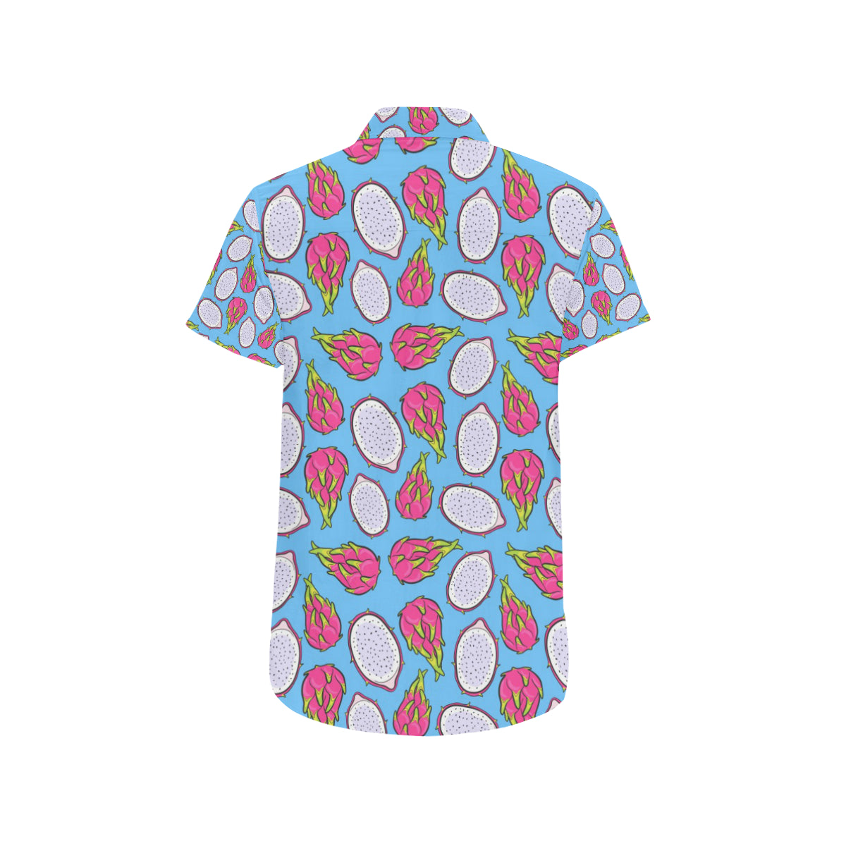 Dragonfruit Pattern Print Design DF04 Men's Short Sleeve Button Up Shirt