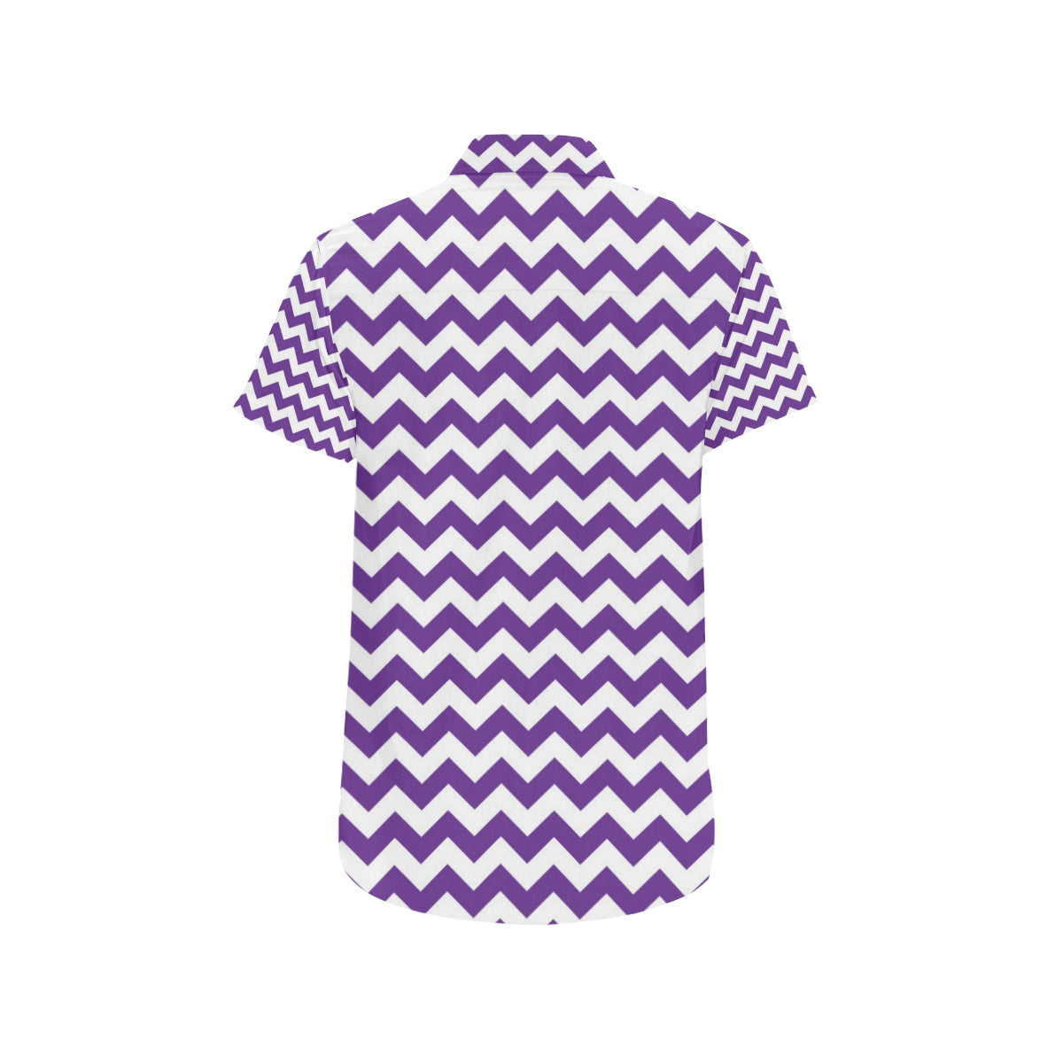 Chevron Purple Pattern Print Design 03 Men's Short Sleeve Button Up Shirt