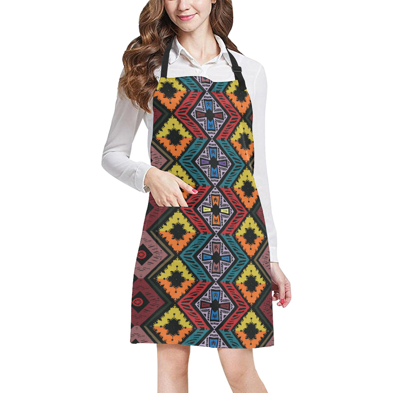 African Pattern Print Design 08 Apron with Pocket