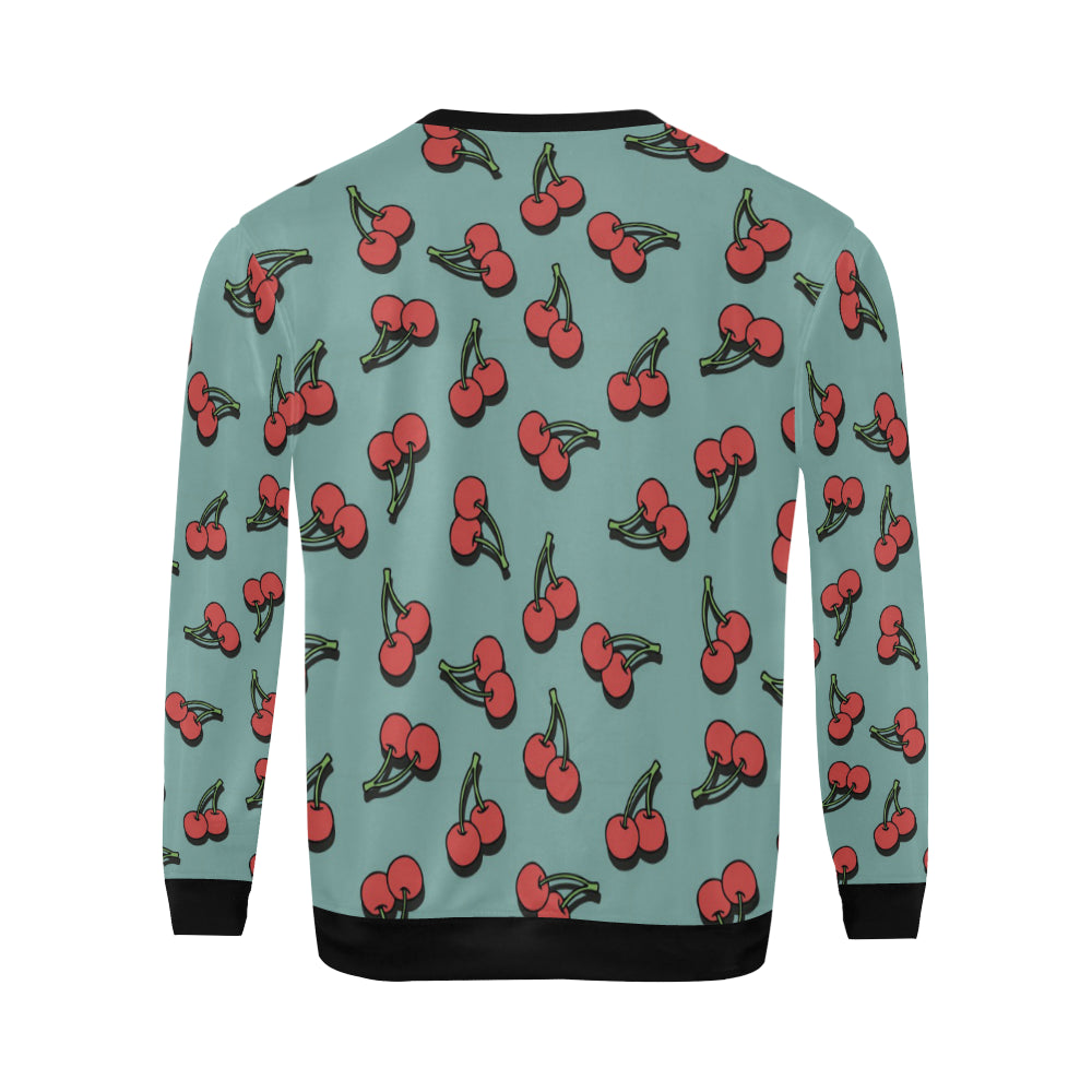 Cherry Pattern Print Design CH03 Men Long Sleeve Sweatshirt