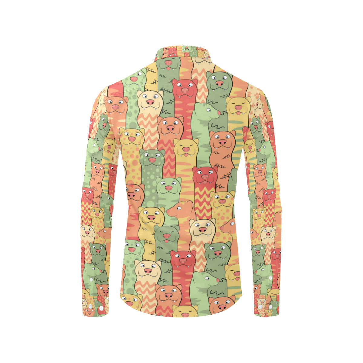 Ferret Pattern Print Design 01 Men's Long Sleeve Shirt