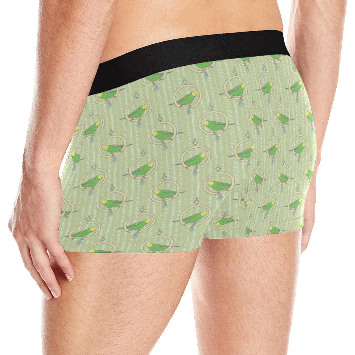 Budgerigar Pattern Print Design 02 Men's Boxer Briefs