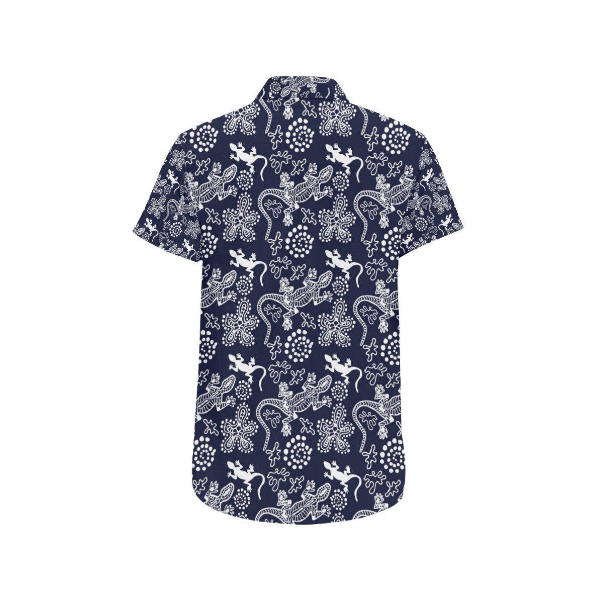 lizard Pattern Print Design 03 Men's Short Sleeve Button Up Shirt
