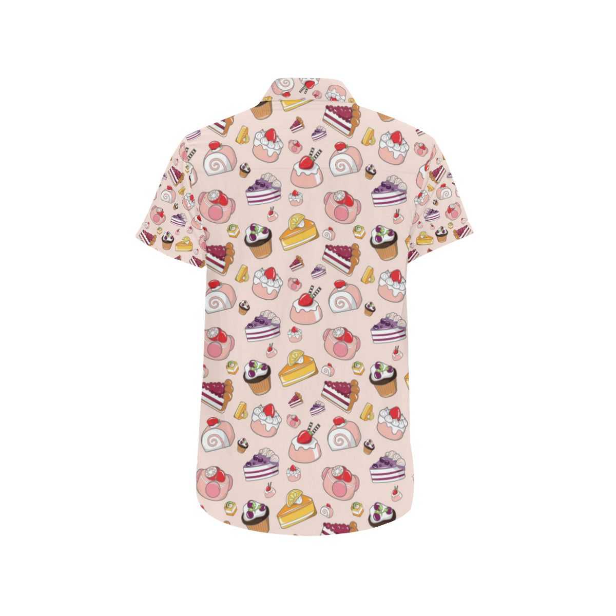 Cake Pattern Print Design 01 Men's Short Sleeve Button Up Shirt