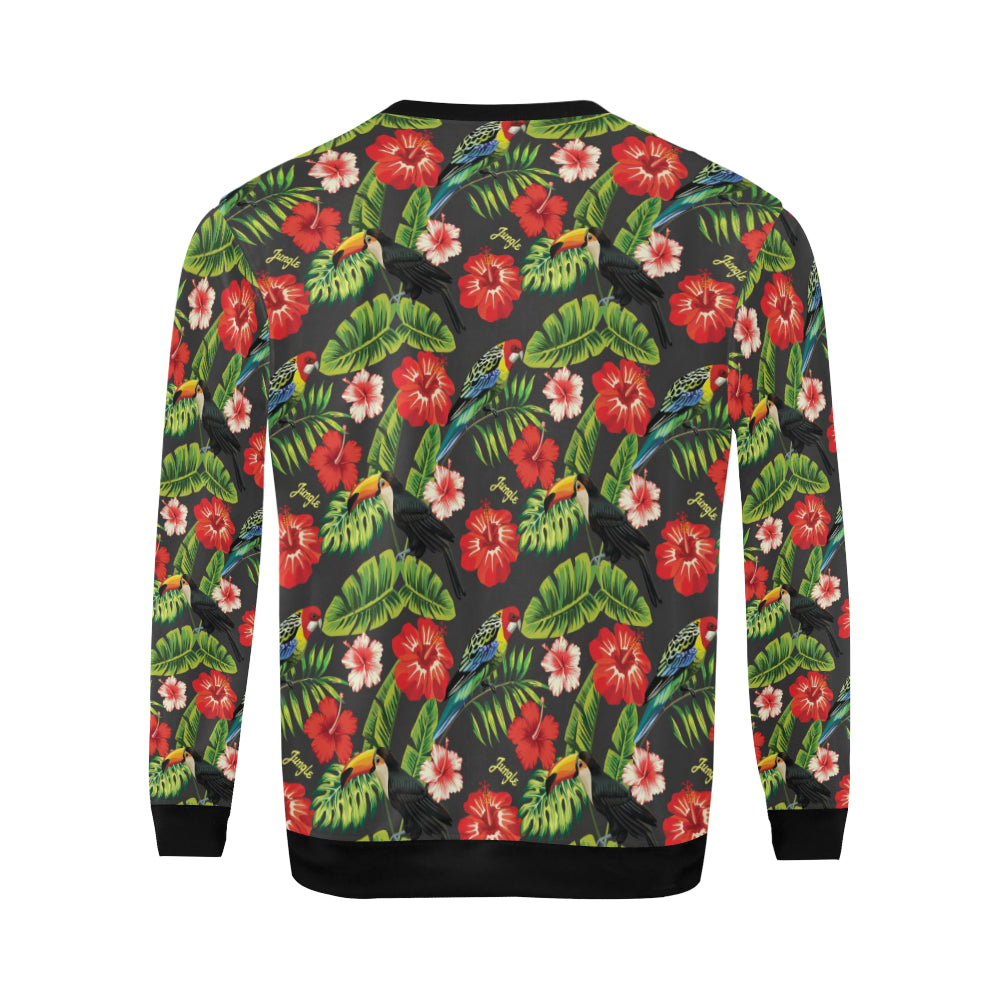 Tropical Flower Pattern Print Design TF04 Men Long Sleeve Sweatshirt