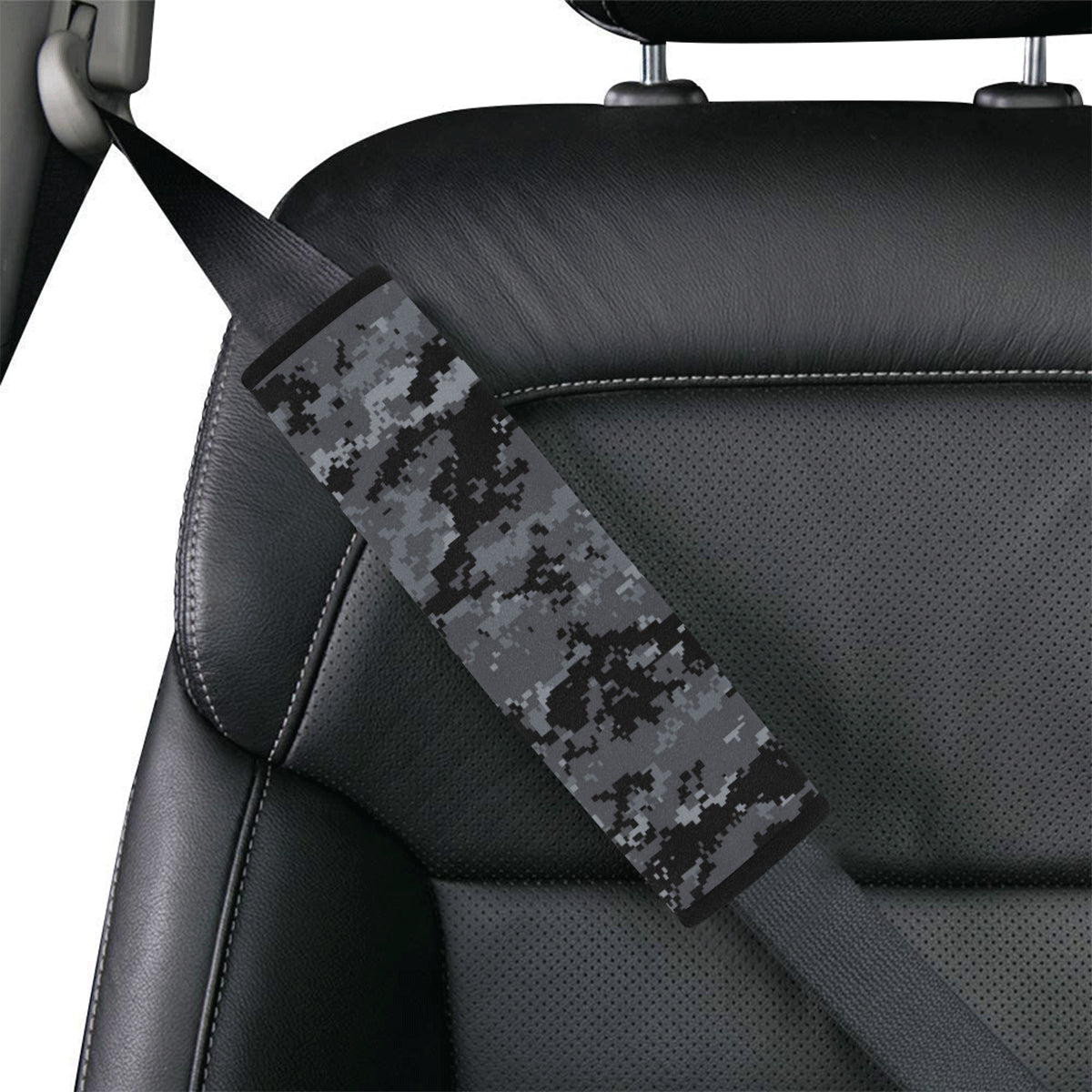 ACU Digital Black Camouflage Car Seat Belt Cover