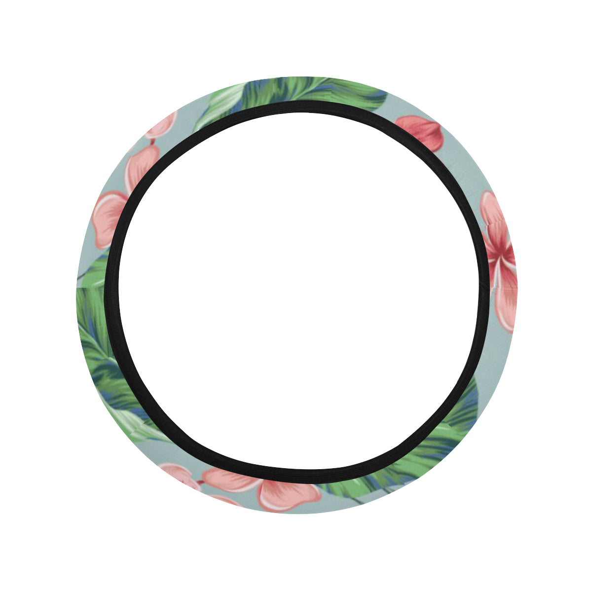 Plumeria Pattern Print Design PM027 Steering Wheel Cover with Elastic Edge