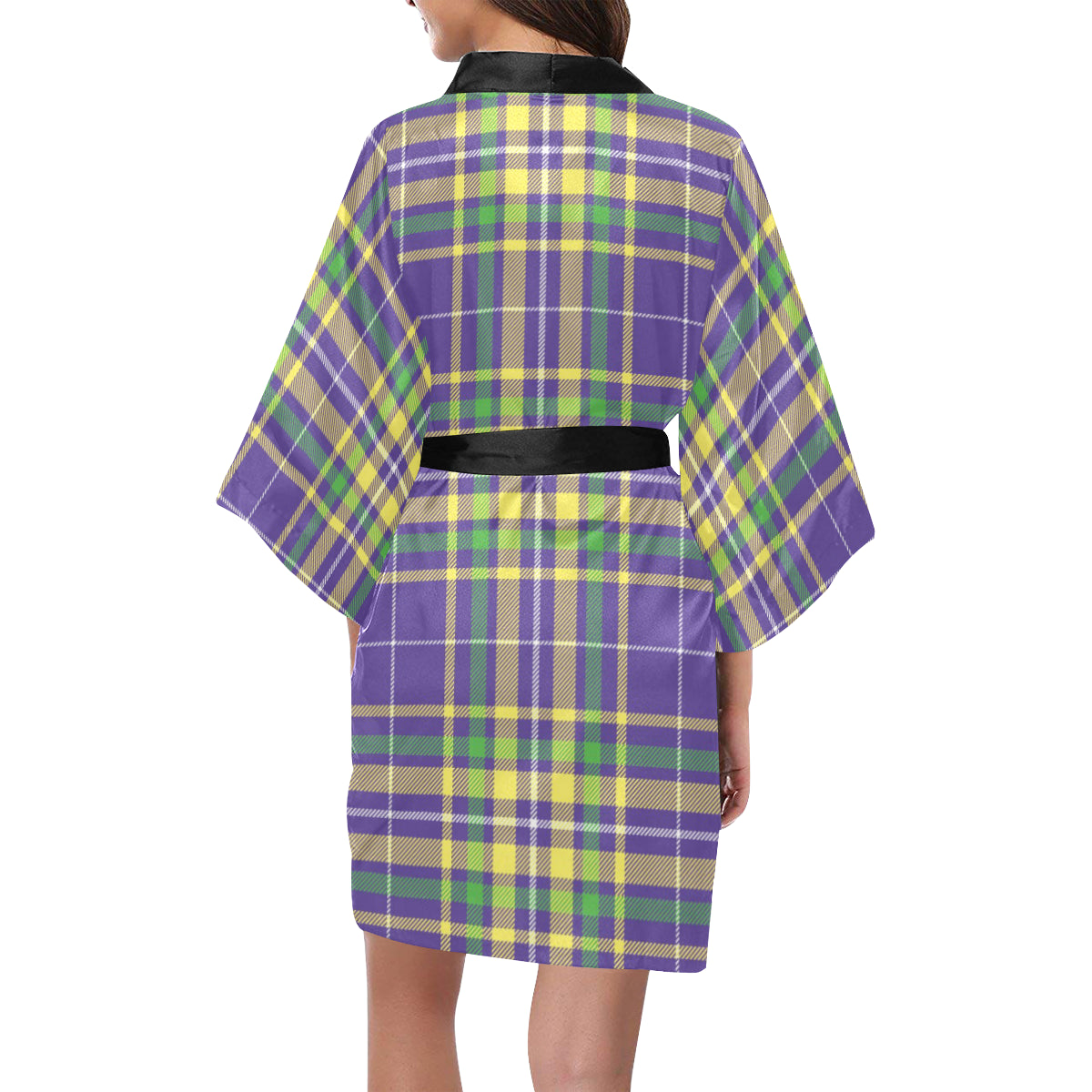 Mardi Gras Pattern Print Design 010 Women's Short Kimono