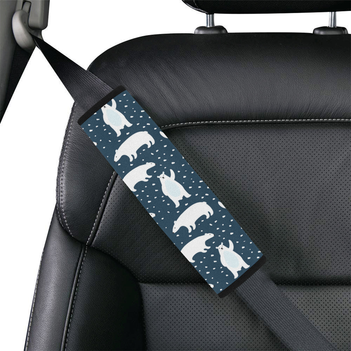 Polar Bear Pattern Print Design A02 Car Seat Belt Cover