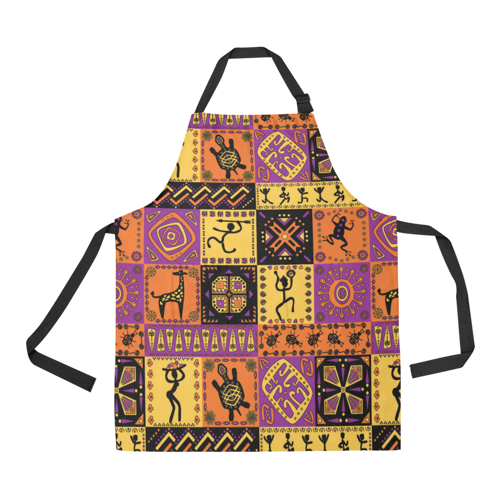 African Pattern Print Design 02 Apron with Pocket