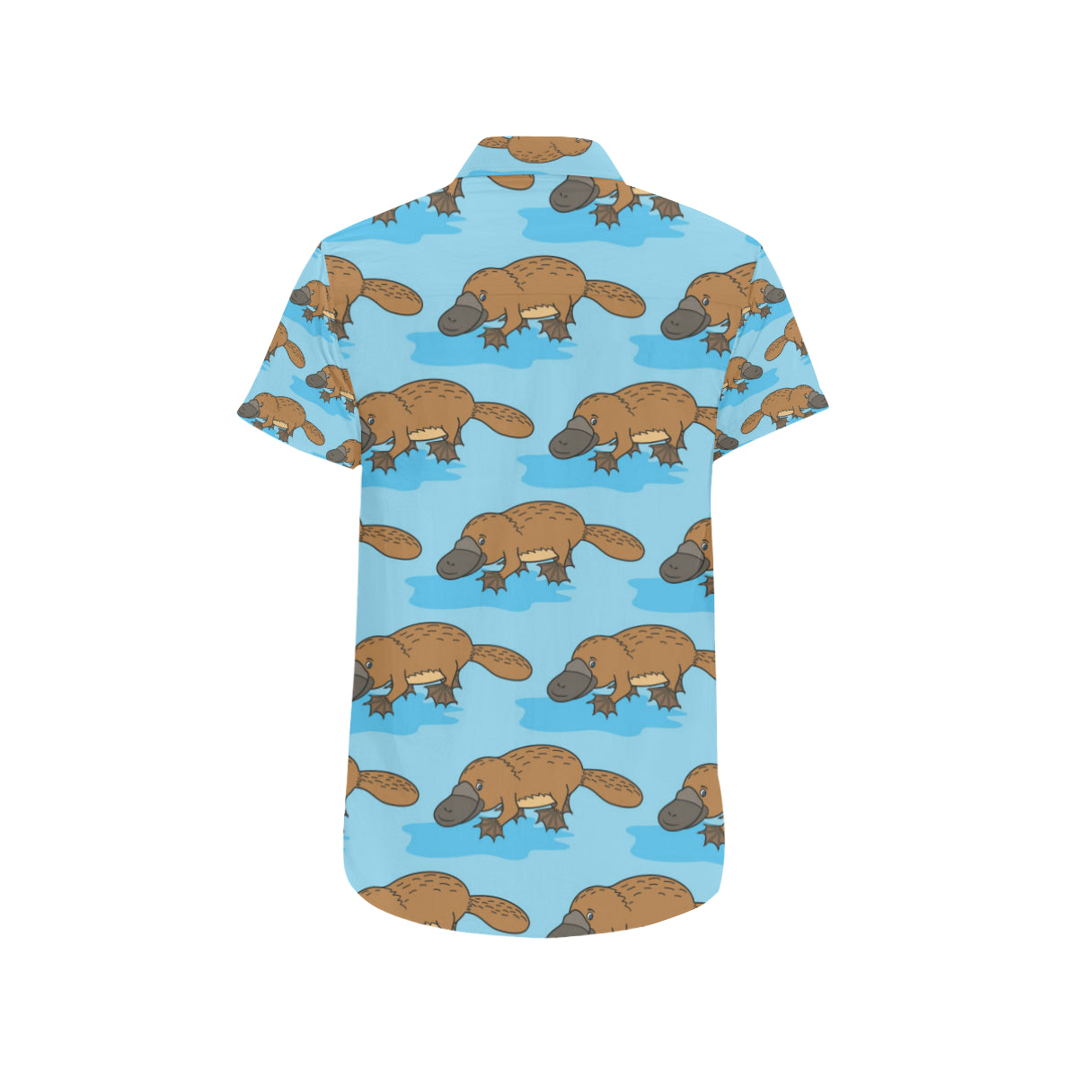 Platypus Pattern Print Design A02 Men's Short Sleeve Button Up Shirt