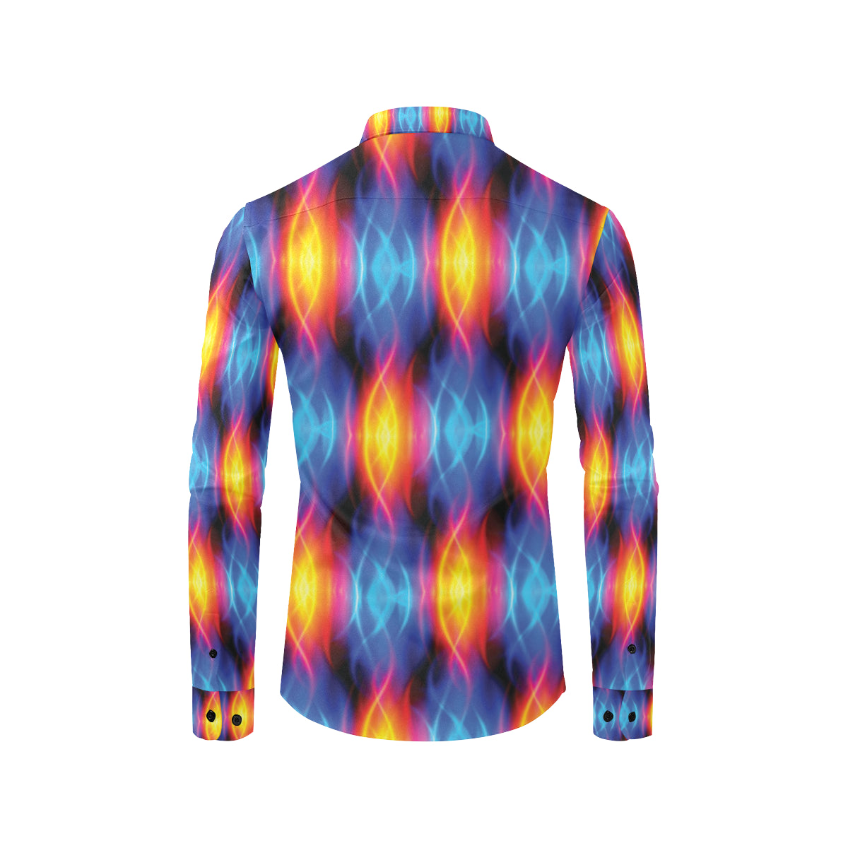 Flame Fire Blue Design Print Men's Long Sleeve Shirt