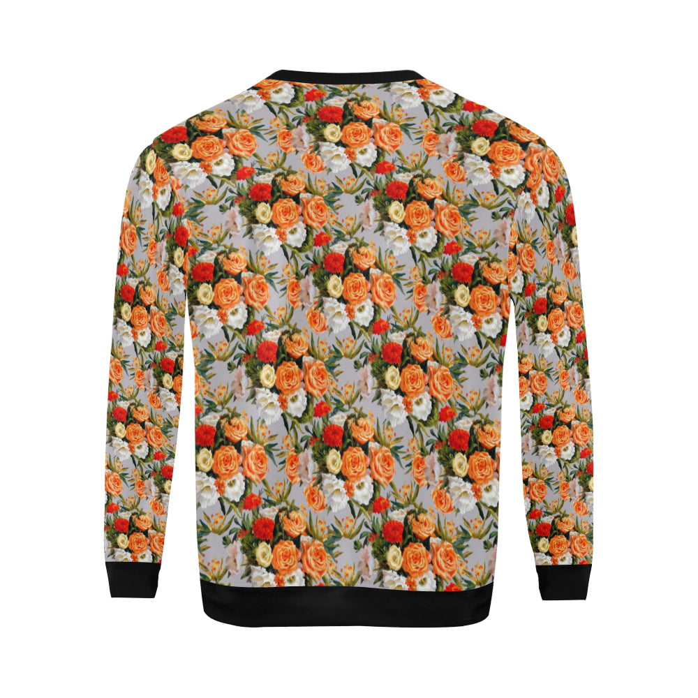 Lisianthus Pattern Print Design LT04 Men Long Sleeve Sweatshirt