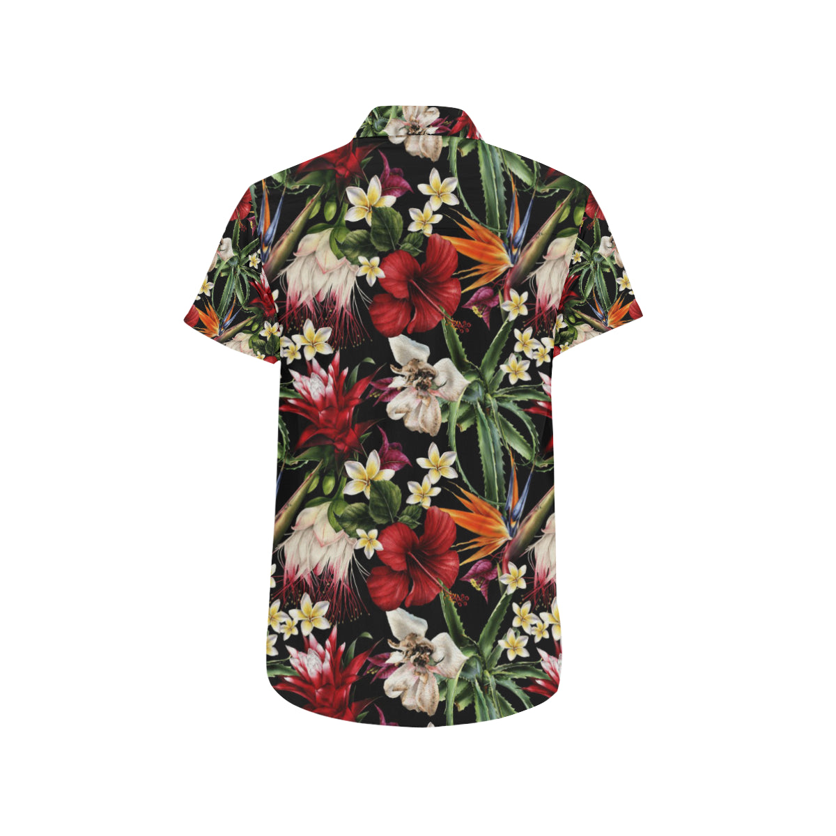 Summer Floral Pattern Print Design SF03 Men's Short Sleeve Button Up Shirt