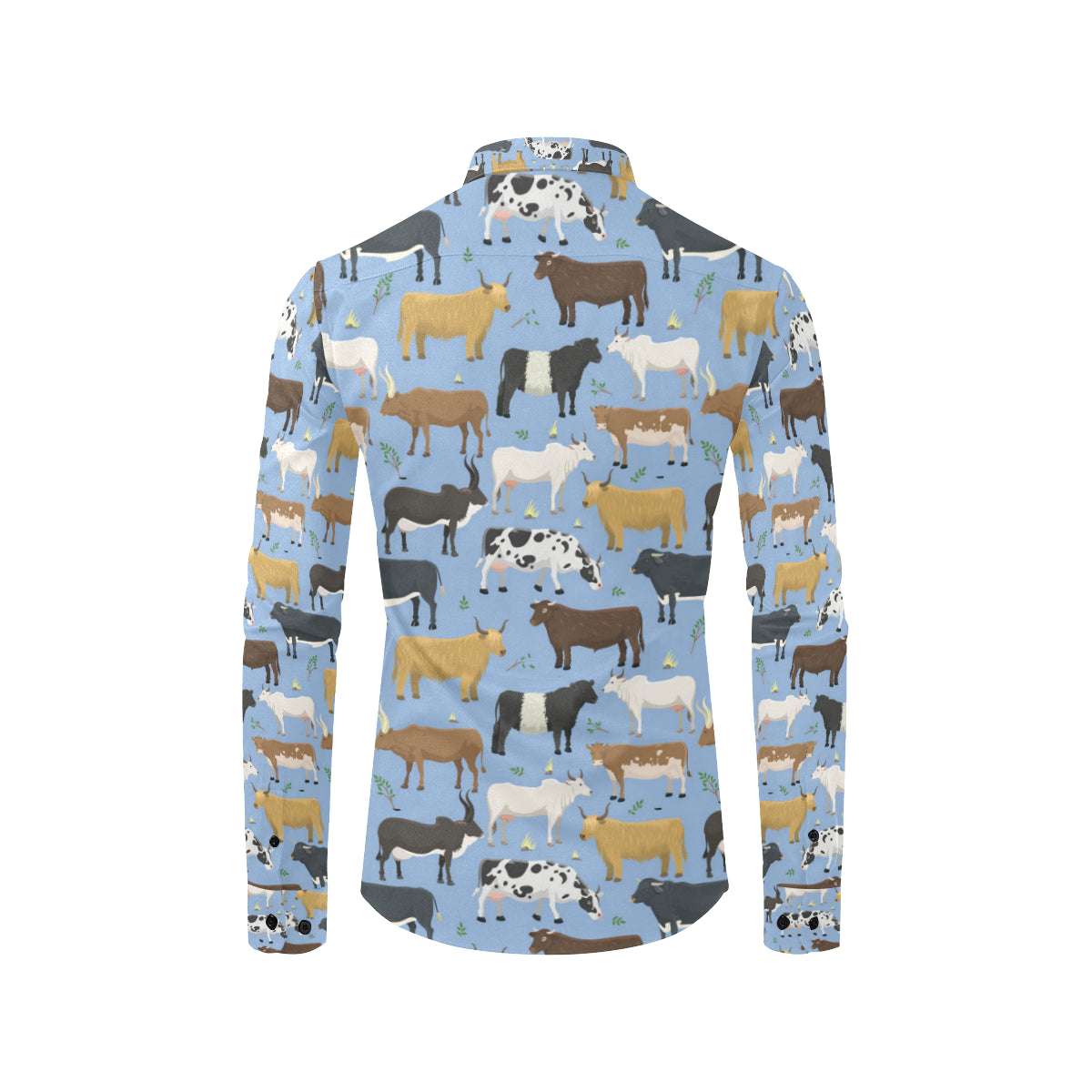 Cattle Pattern Print Design 02 Men's Long Sleeve Shirt