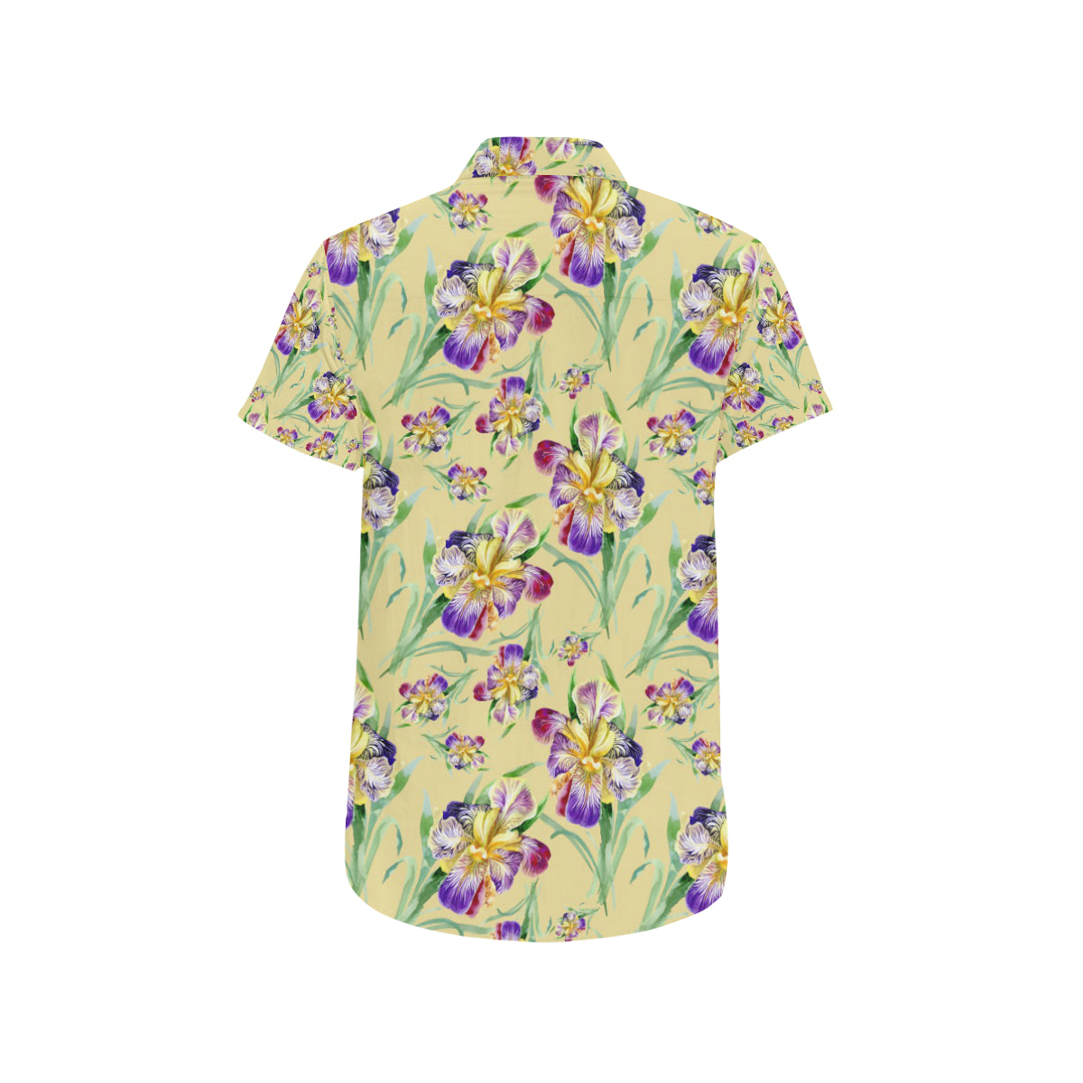 Iris Pattern Print Design IR06 Men's Short Sleeve Button Up Shirt