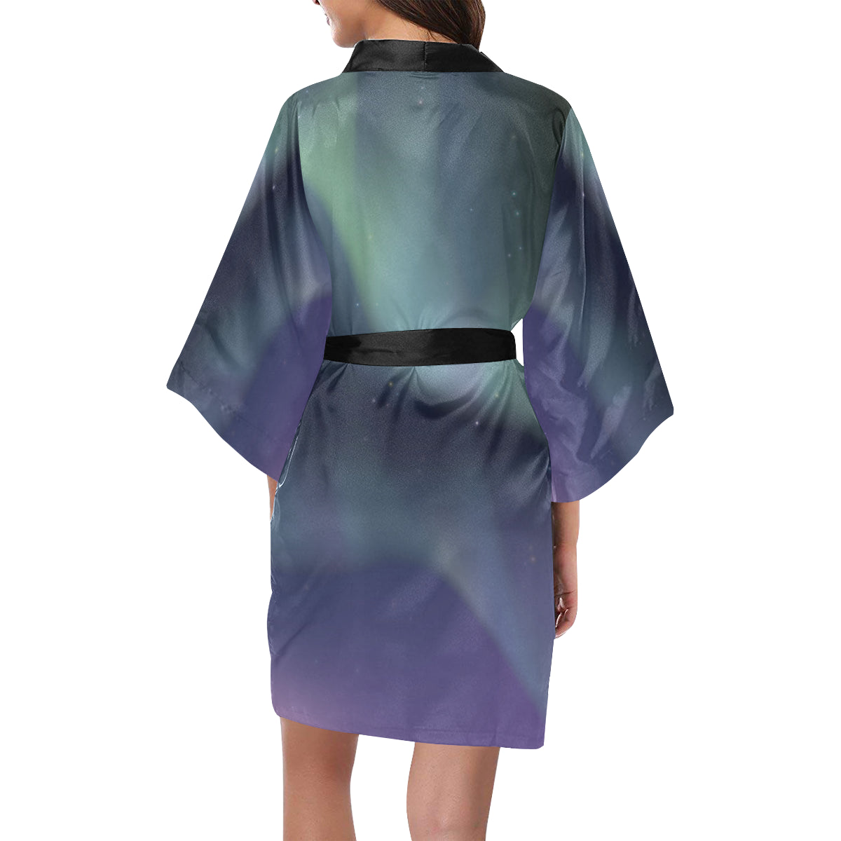 Aurora Borealis Pattern Print Design 01 Women's Short Kimono