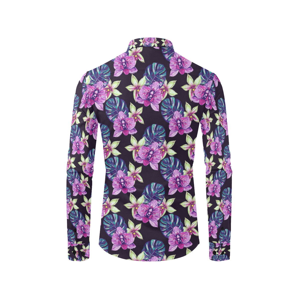 Orchid Pattern Print Design OR010 Men's Long Sleeve Shirt