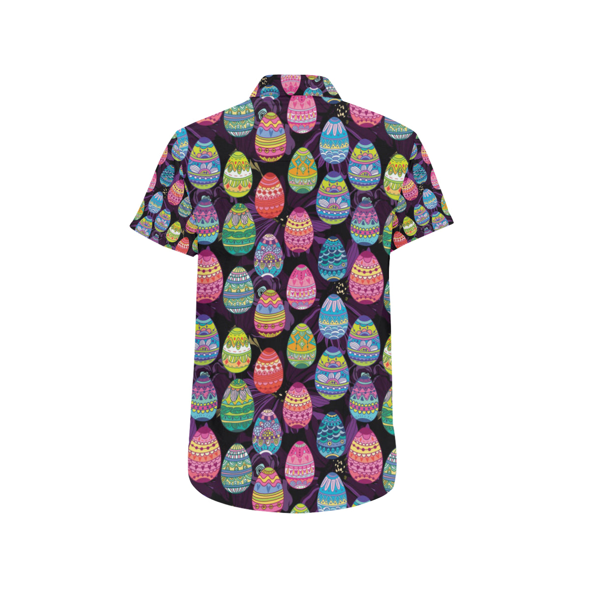 Easter Eggs Pattern Print Design RB08 Men's Short Sleeve Button Up Shirt