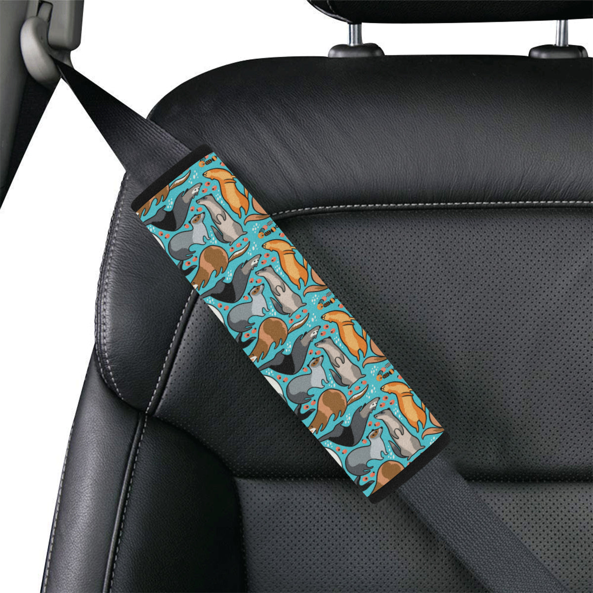 Ferret Pattern Print Design 03 Car Seat Belt Cover