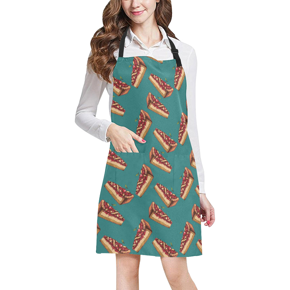 Cheesecake Cherry Pattern Print Design CK03 Apron with Pocket