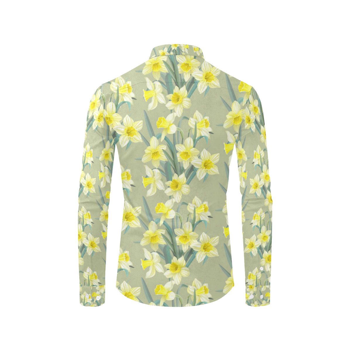 Daffodils Pattern Print Design DF01 Men's Long Sleeve Shirt