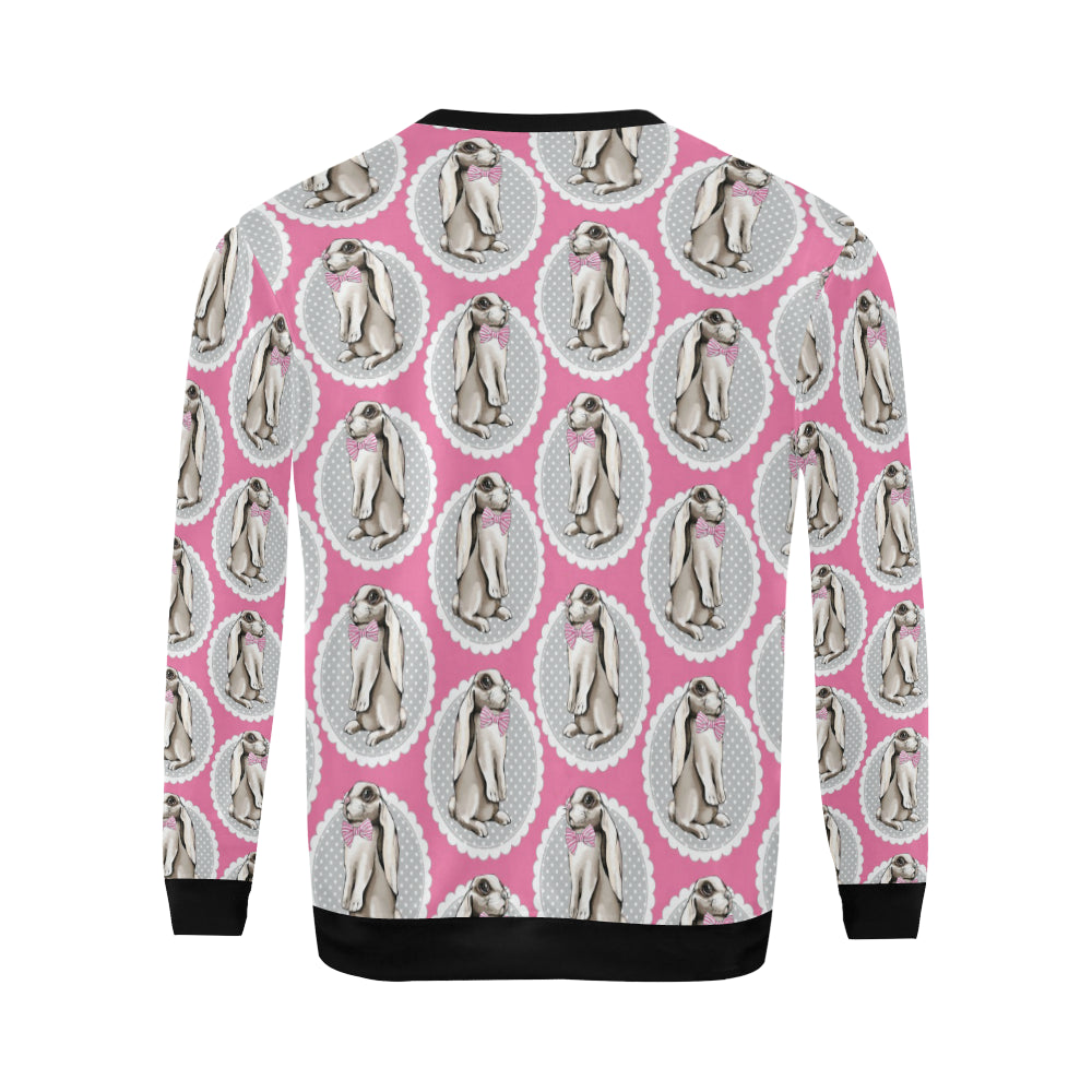 Rabbit Pattern Print Design RB019 Men Long Sleeve Sweatshirt