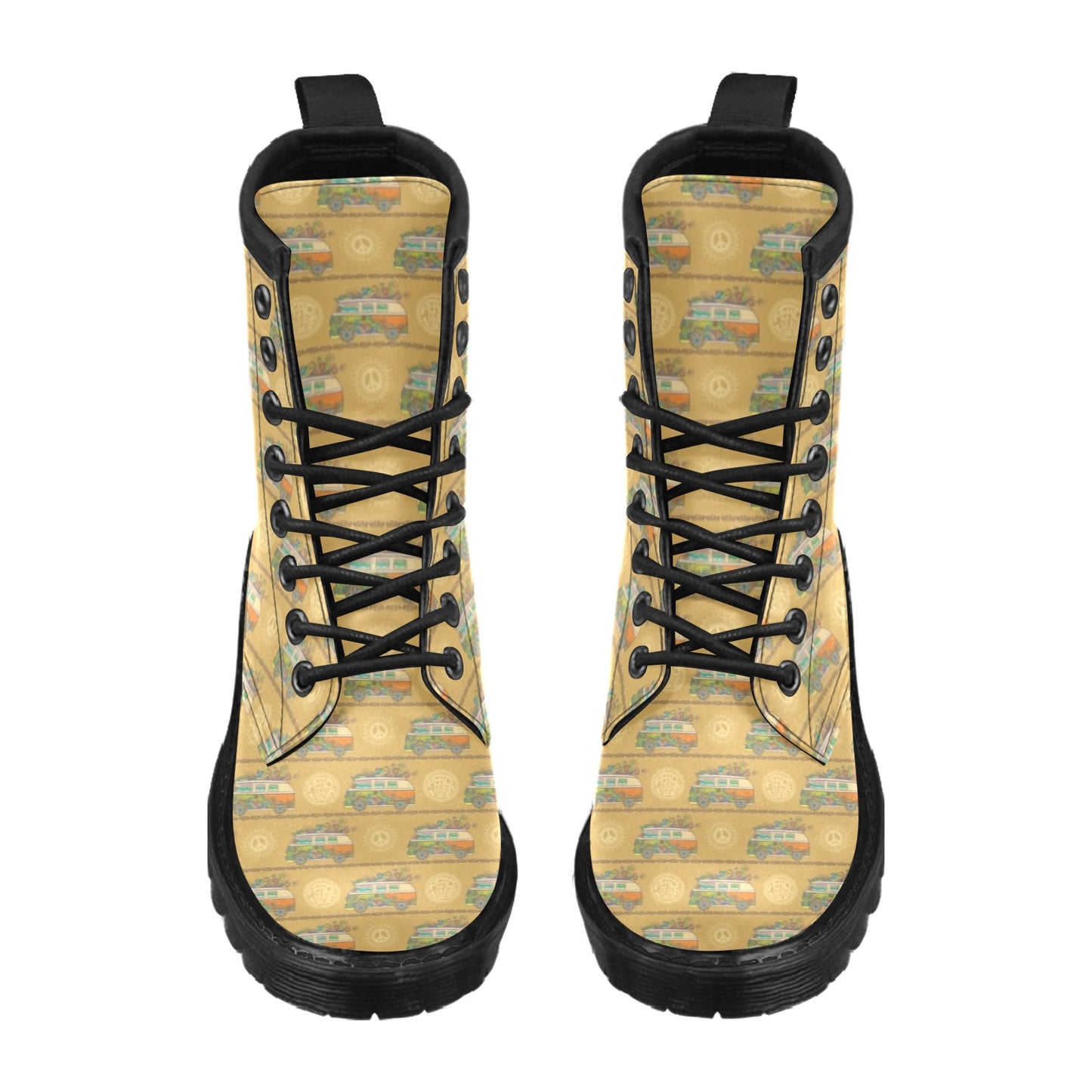 Hippie Van Print Design LKS304 Women's Boots
