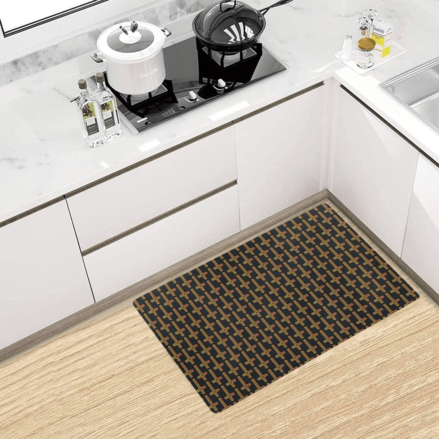Cross Pattern Print Design 02 Kitchen Mat
