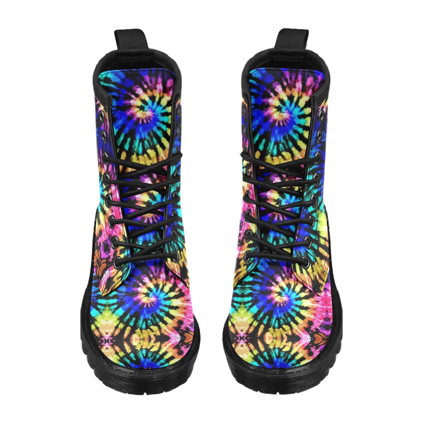 Tie Dye Rainbow Design Print Women's Boots