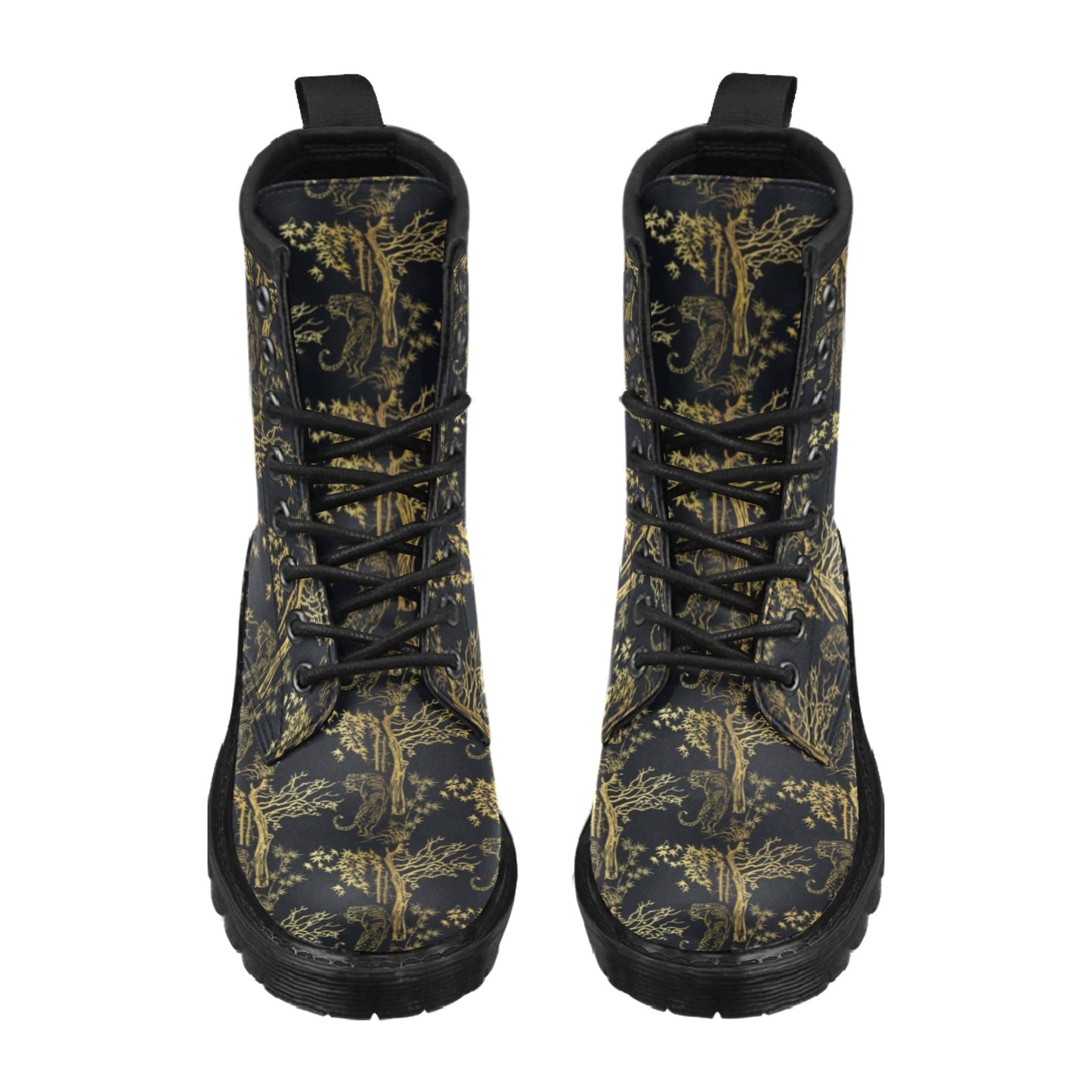 Tiger Gold Print Design LKS307 Women's Boots