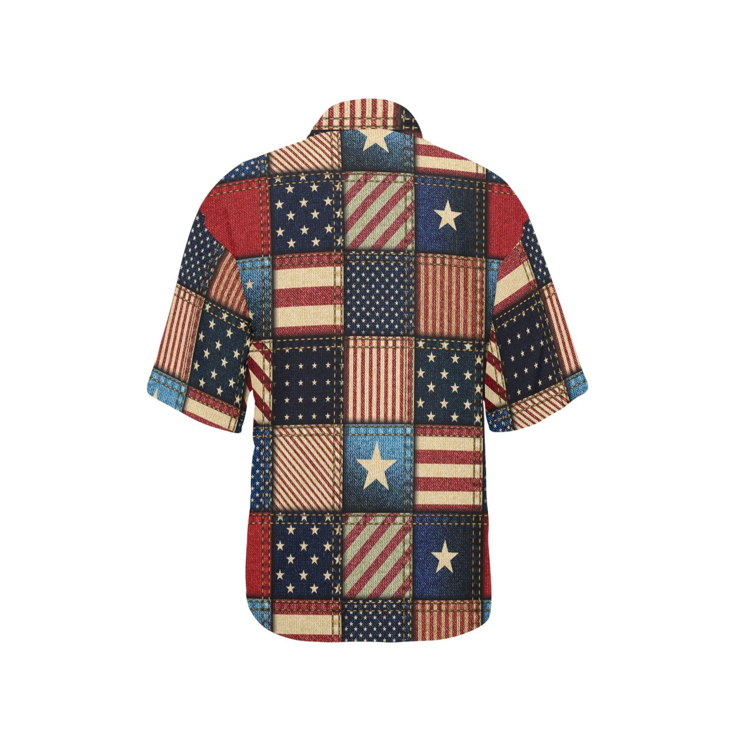 American flag Patchwork Design Women's Hawaiian Shirt
