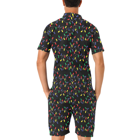 Christmas Light Pattern Print Design 04 Men's Romper
