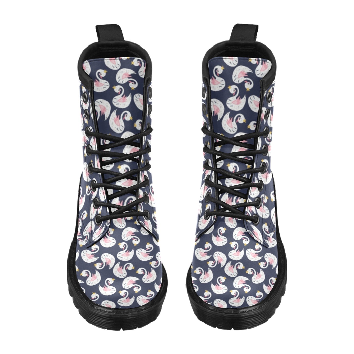 Swan Print Design LKS403 Women's Boots