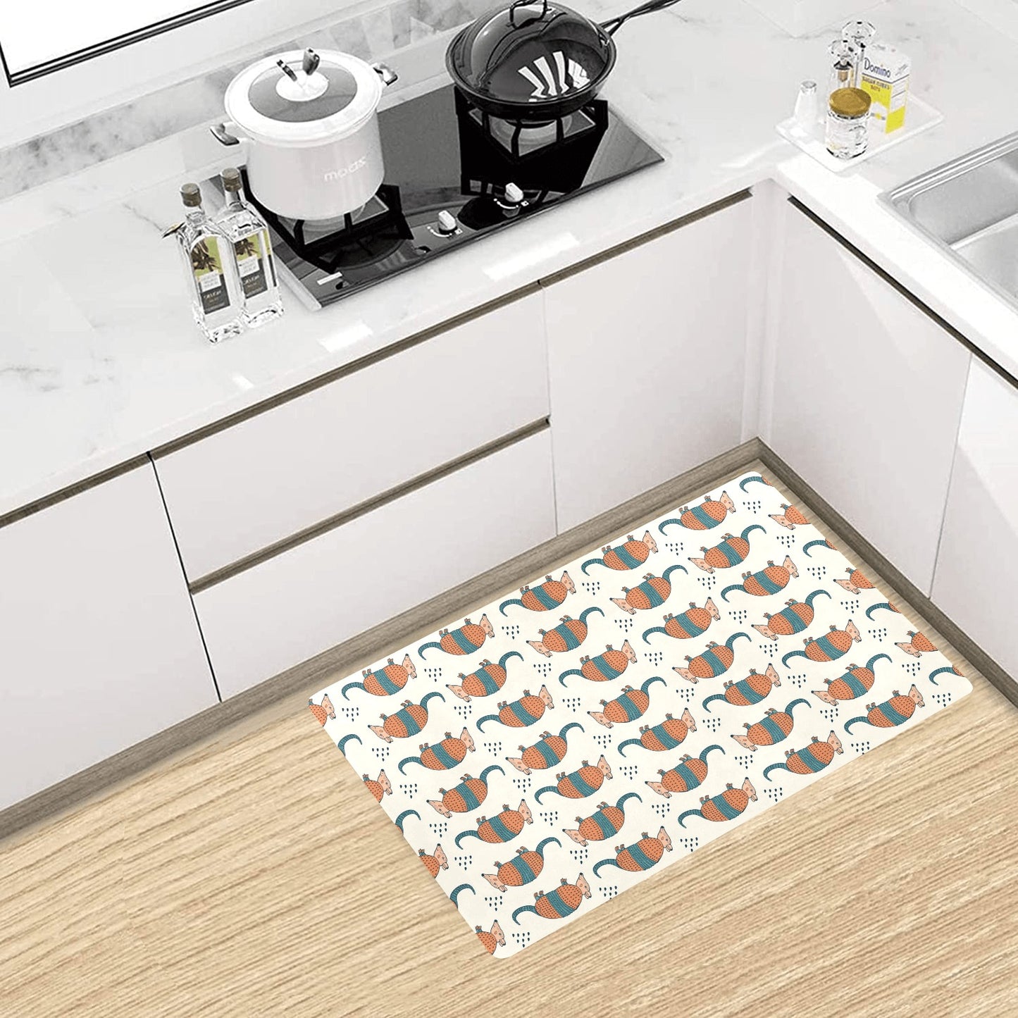 Armadillo Pattern Print Design 01 Kitchen Mat