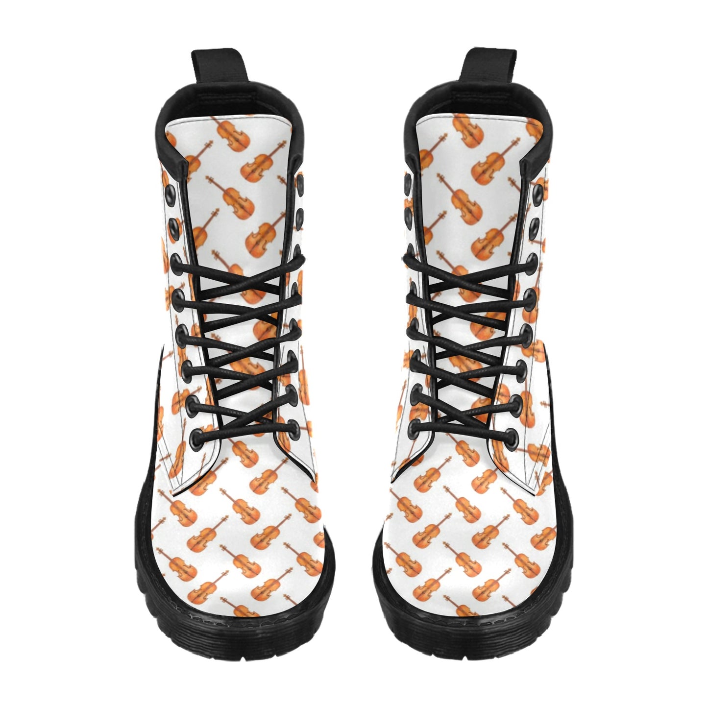 Violin Print Design LKS401 Women's Boots