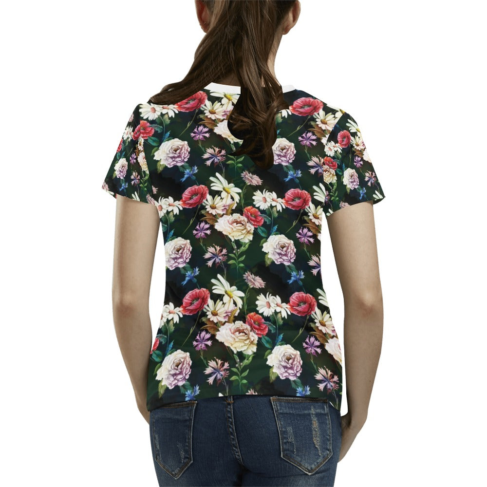 Summer Floral Print Design LKS303 Women's T-shirt