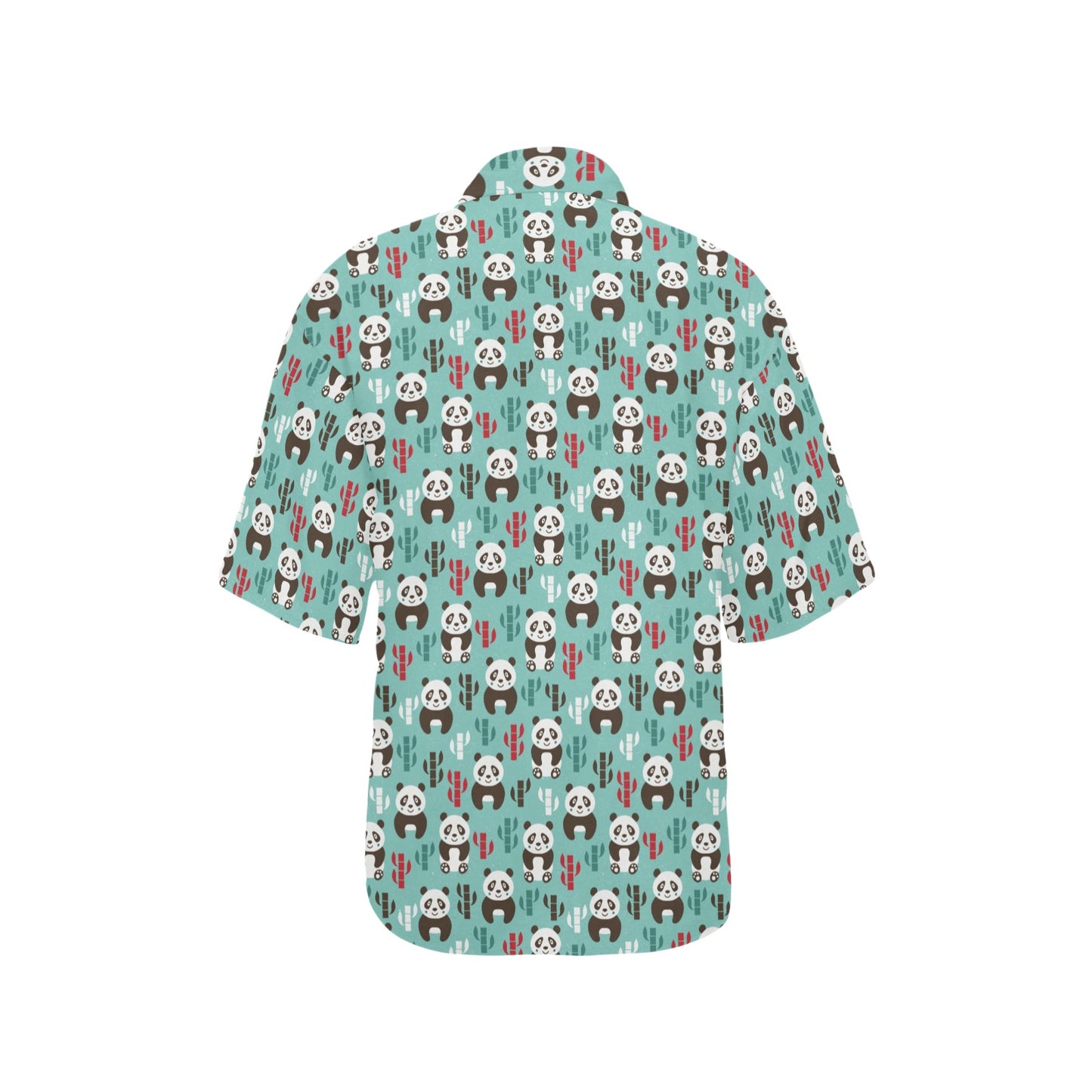Panda Bear Cute Themed Print Women's Hawaiian Shirt
