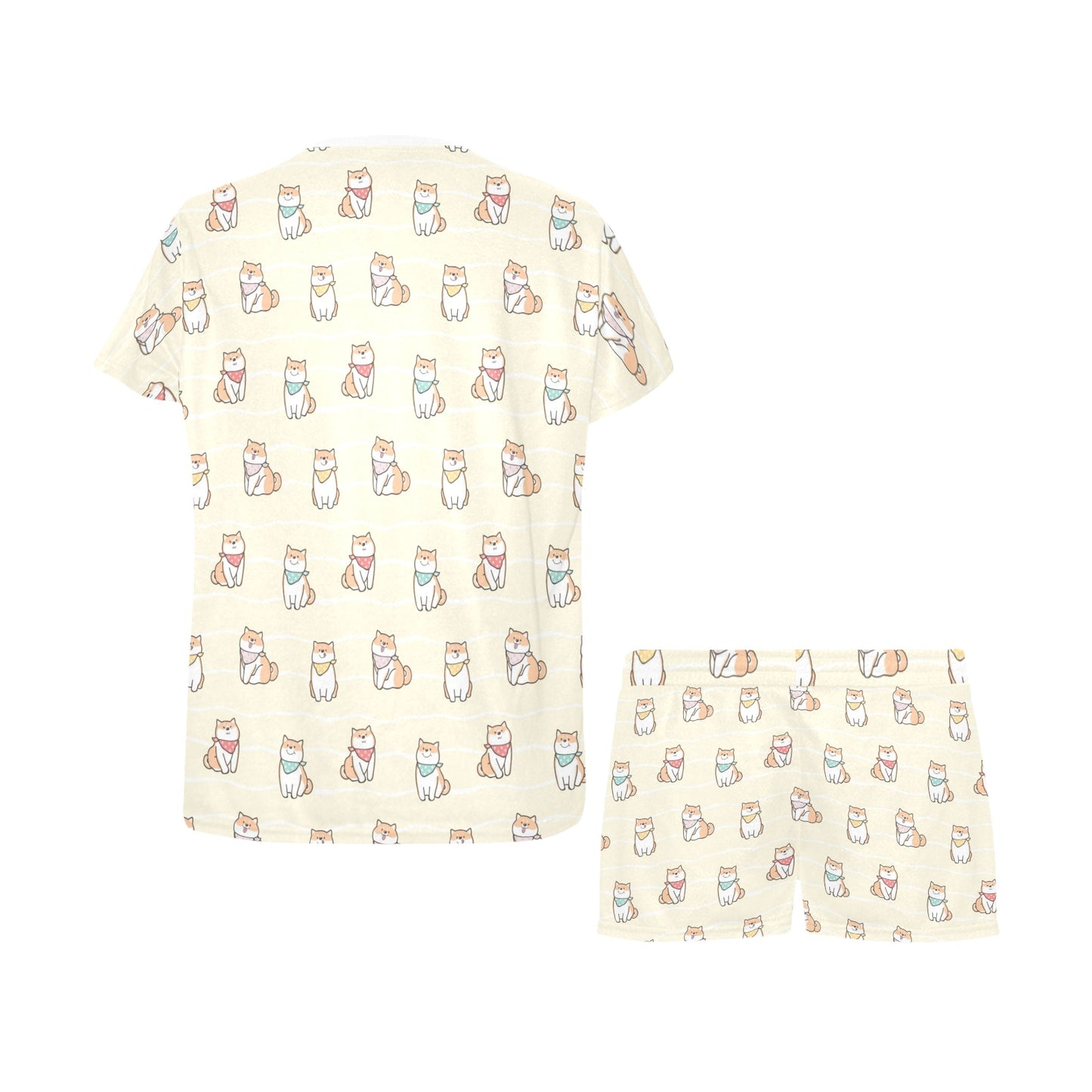 Shiba Inu Print Design LKS306 Women's Short Pajama Set